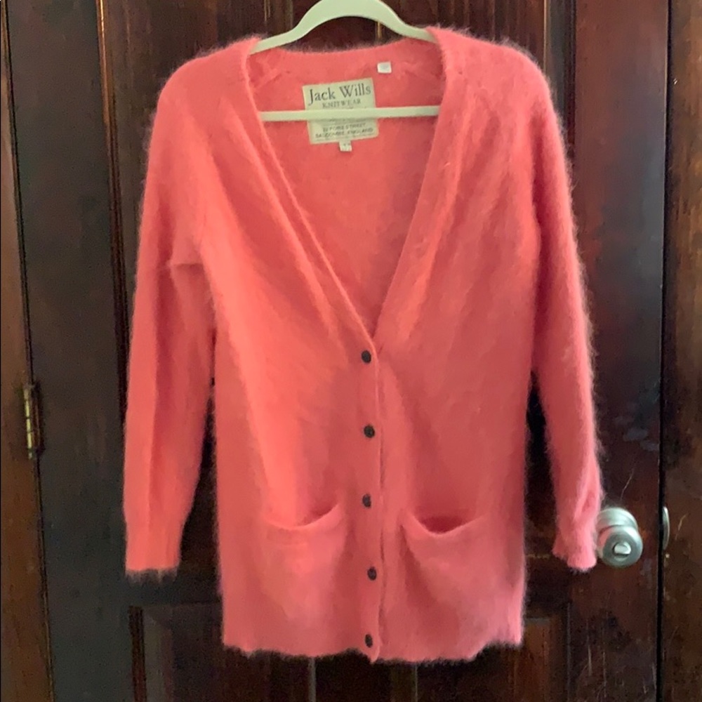 Jack Wills Pink Melrose Angora Cartigan